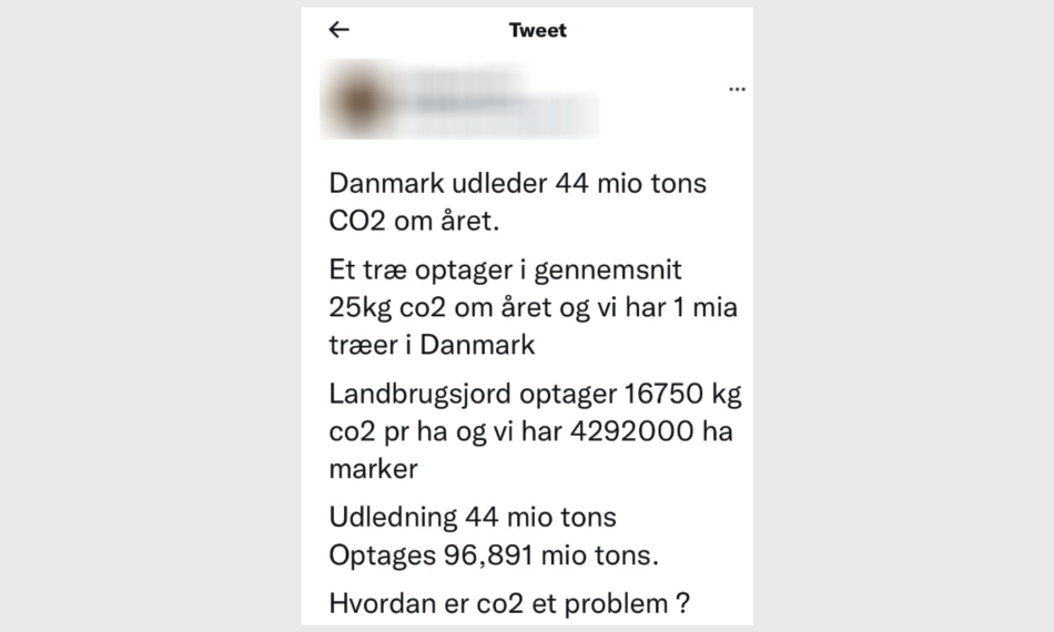 Udbredt regnestykke giver Danmark overskud i CO2-regnskabet, men det er fyldt fejl | Tjekdet