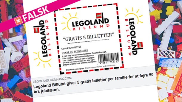 Det er fup Heller ikke denne gang giver Legoland 5 gratis